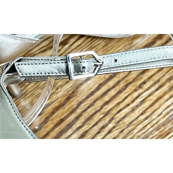 Sam Edelman Patti Ankle Strap Silver Leather Heels Formal or Everyday Wear sz(9. - Picture 5 of 11